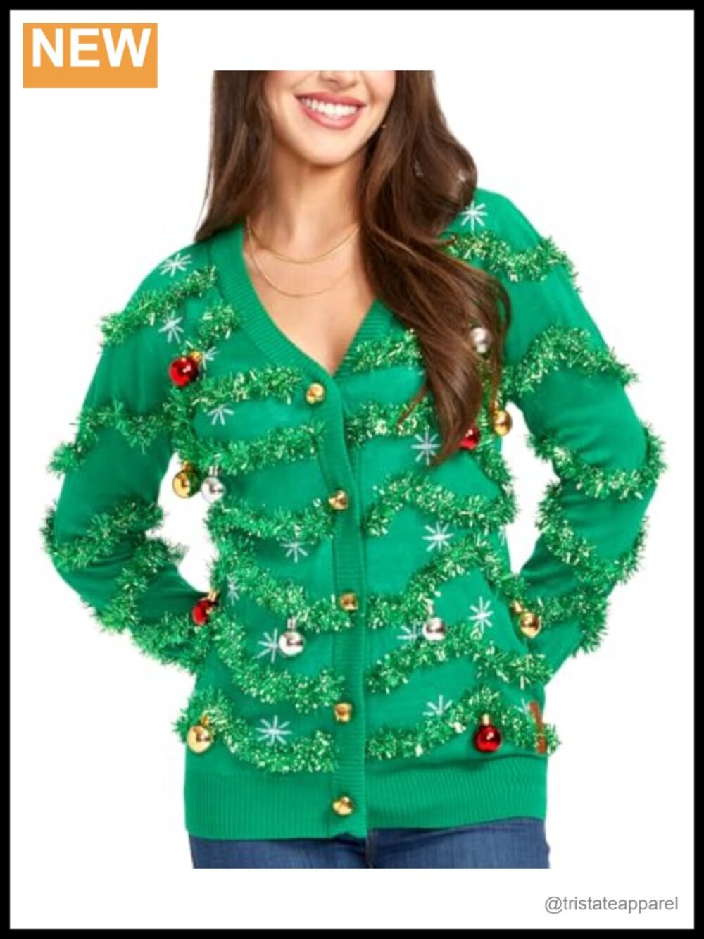 Ugly Christmas Cardigan Sweater Women's Festive Novelty Knit Holiday Party Long